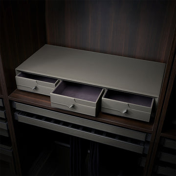 Leather Triple Draw Combination - MCS Series Grey