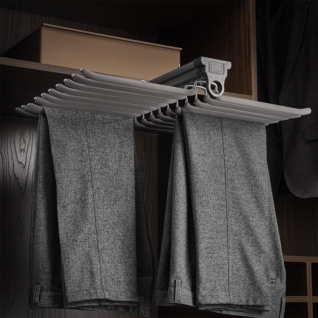 Top Mounted Pants Rack With Two-Row - MCS Series Grey