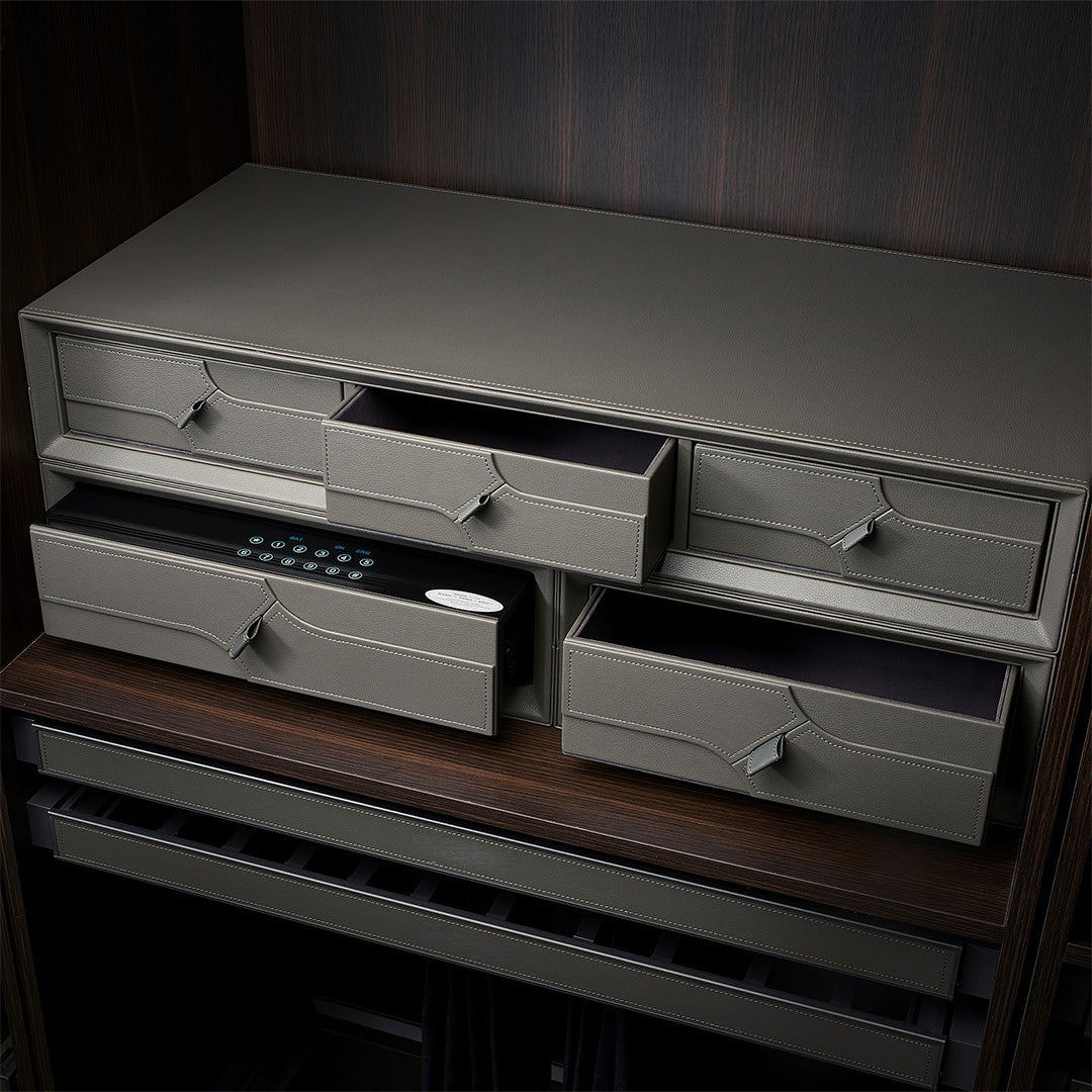 Leather Triple Draw Combination - MCS Series Grey