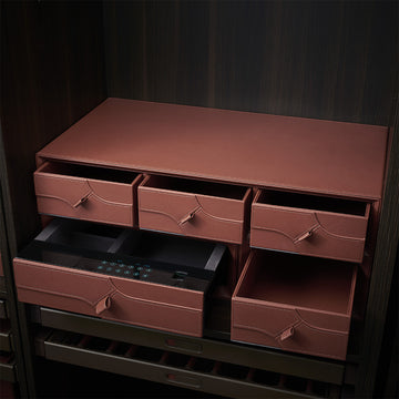 Leather Triple Draw Combination - MCS Series Red