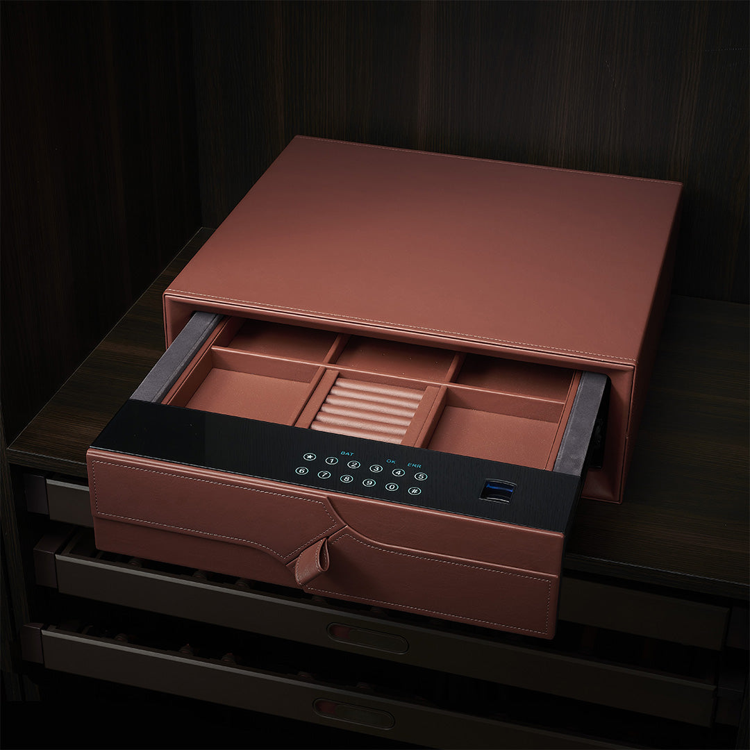 Leather Drawer With Password - MCS Series Red