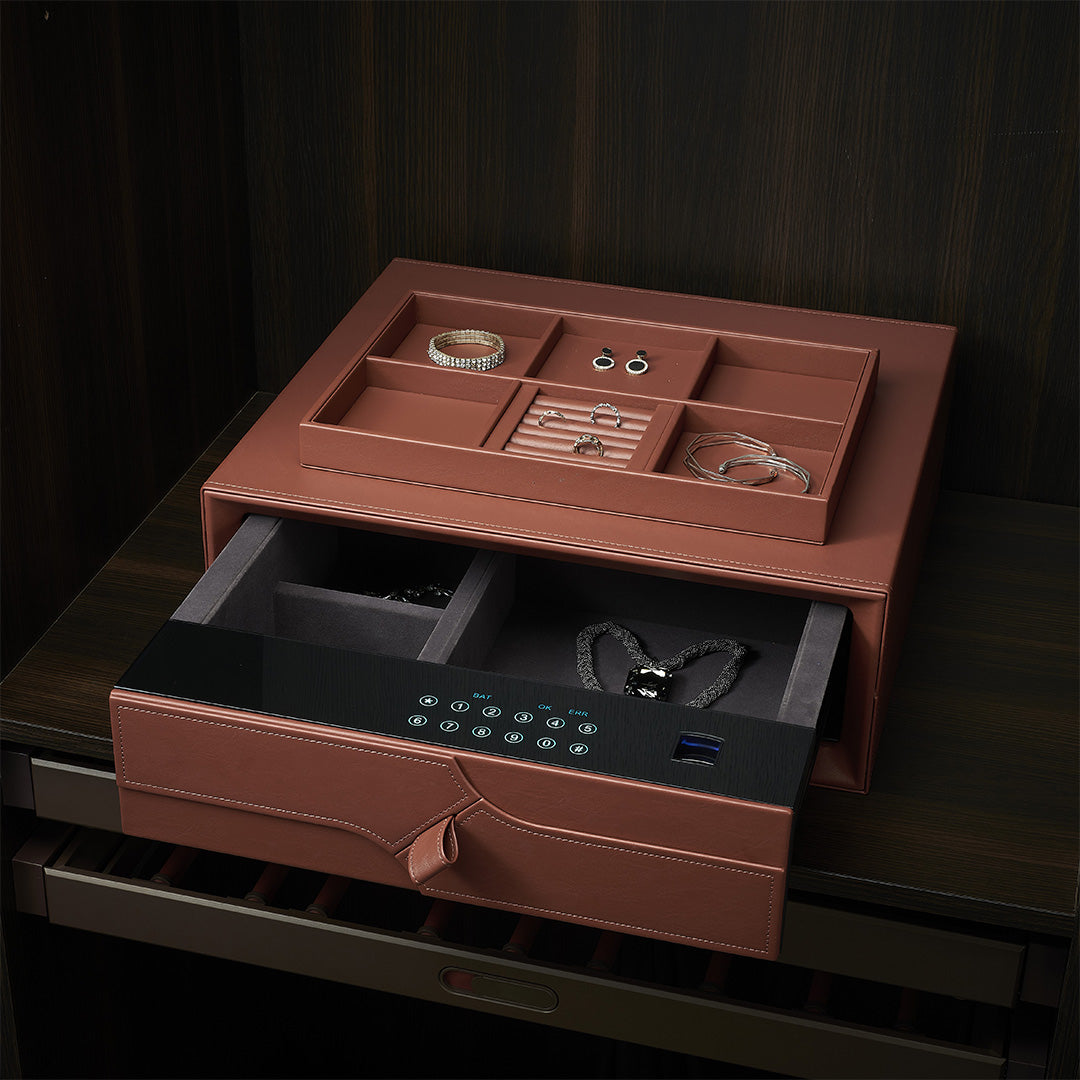 Leather Drawer With Password - MCS Series Red
