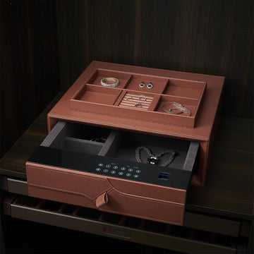 Leather Drawer With Password - MCS Series Red