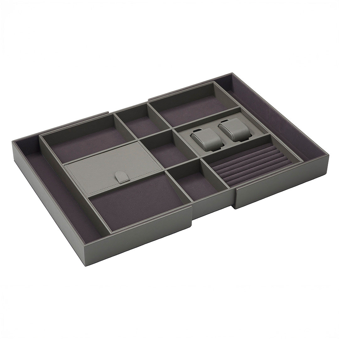 Expandable Leather Sorting Box - MCS Series Grey