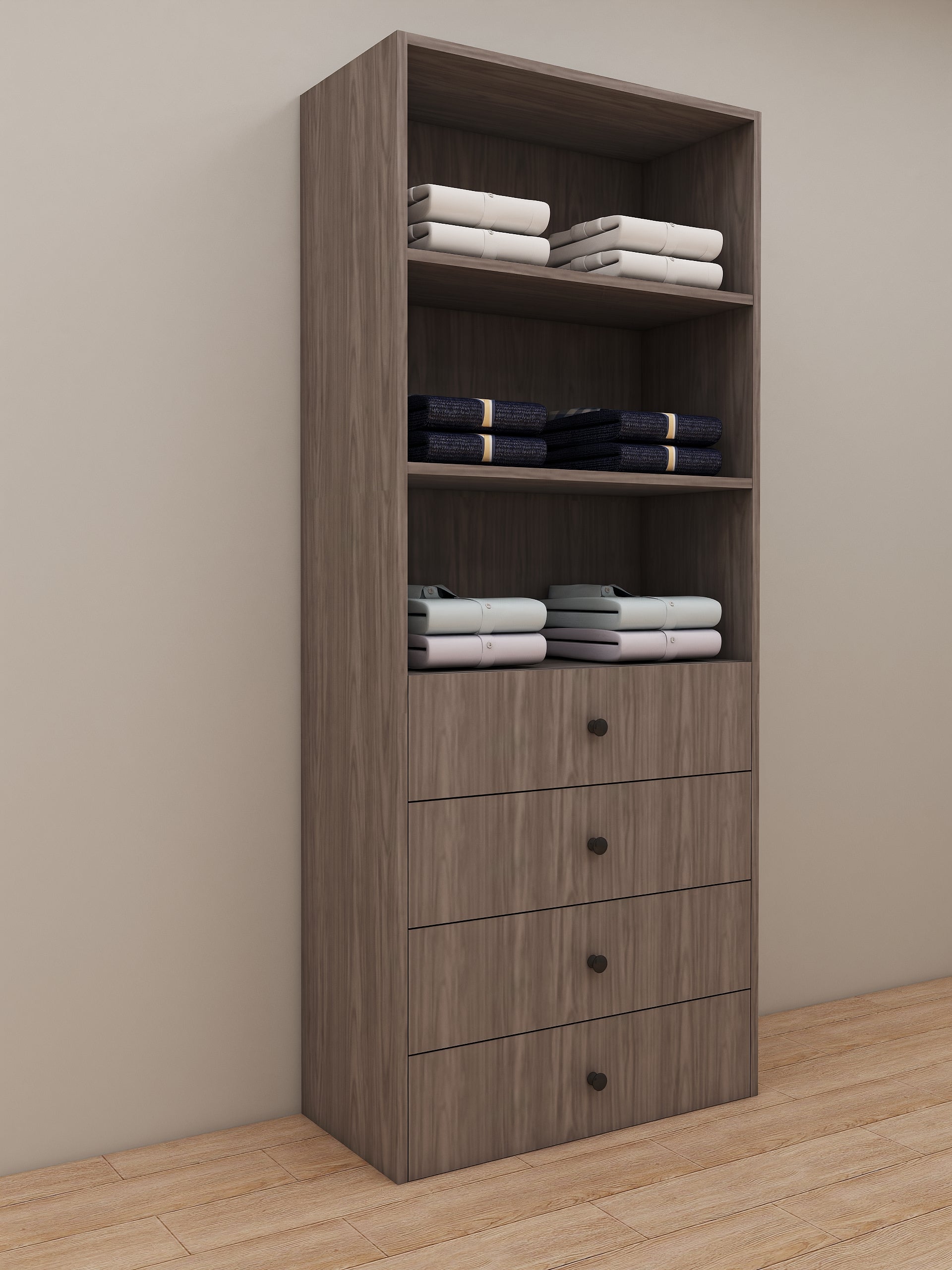 Four Drawers & Shelves Module