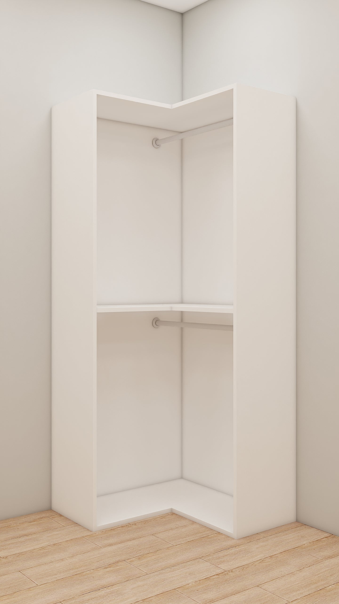 Corner Cabinet with 2 hangers and 1 shelf