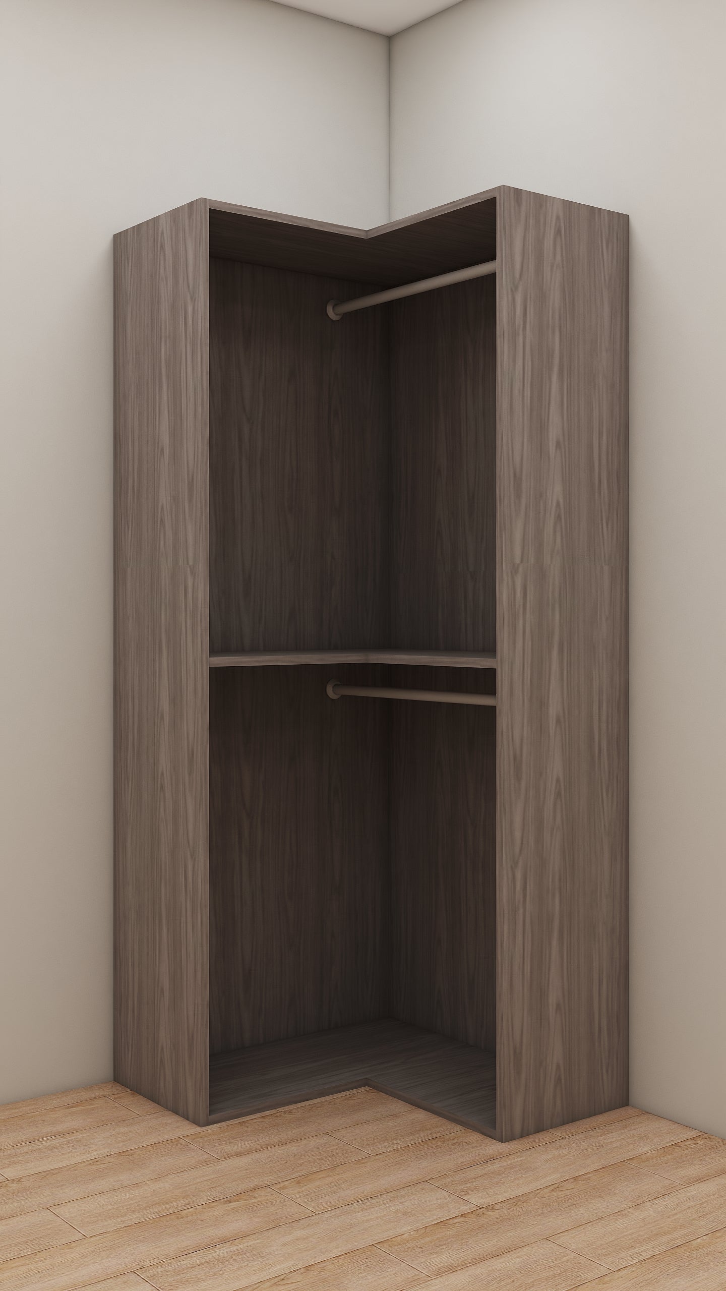 Corner Cabinet with 2 hangers and 1 shelf